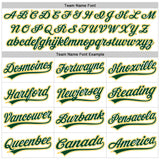 Custom White Green-Gold Raglan Sleeves Stripes Two-Button Unisex Softball Jersey