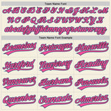 Custom Cream Light Blue Black-Pink Raglan Sleeves Stripes Two-Button Unisex Softball Jersey