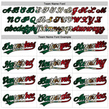 Custom White Vintage Mexican Flag Kelly Green Black-Red Raglan Sleeves Stripes Two-Button Unisex Softball Jersey