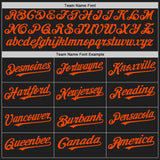 Custom Black White-Orange Pinstripe Authentic Split Fashion Baseball Jersey