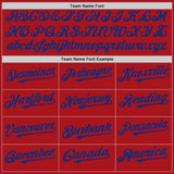 Custom Red Cream-Royal Pinstripe Authentic Split Fashion Baseball Jersey