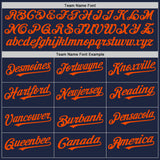 Custom Navy White-Orange Pinstripe Authentic Split Fashion Baseball Jersey
