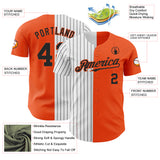 Custom Orange White-Black Pinstripe Authentic Split Fashion Baseball Jersey