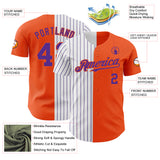 Custom Orange White-Purple Pinstripe Authentic Split Fashion Baseball Jersey