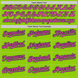 Custom Neon Green Pink-Navy Pinstripe Authentic Split Fashion Baseball Jersey