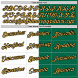 Custom Kelly Green Old Gold-Black Split Fashion Performance T-Shirt