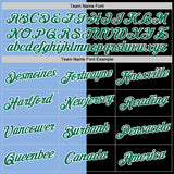 Custom Black Kelly Green-Light Blue Split Fashion Performance T-Shirt