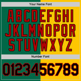 Custom Kelly Green Black Yellow-Red Split Fashion Performance T-Shirt