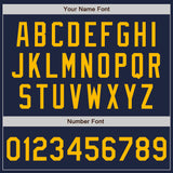 Custom Navy Gold-Cream Split Ripped Pattern Baseball Pullover Sweatshirt Hoodie