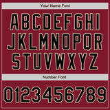 Custom Crimson Black Cream-White Split Ripped Pattern Baseball Pullover Sweatshirt Hoodie