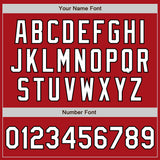 Custom Red White-Black Split Ripped Pattern Baseball Pullover Sweatshirt Hoodie