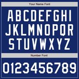 Custom Royal White Split Ripped Pattern Baseball Pullover Sweatshirt Hoodie