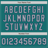 Custom Teal Gray Navy-White Split Ripped Pattern Baseball Pullover Sweatshirt Hoodie