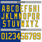 Custom Royal Yellow-White Split Fashion Hockey Lace Neck Jersey