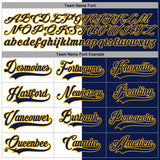 Custom Navy Gold-White Split Fashion Hockey Lace Neck Jersey