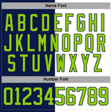 Custom Navy Neon Green-White Split Fashion Hockey Lace Neck Jersey