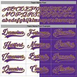 Custom Purple Old Gold-White Split Fashion Hockey Lace Neck Jersey