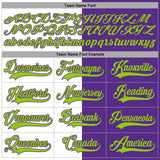 Custom Purple Neon Green-White Split Fashion Hockey Lace Neck Jersey