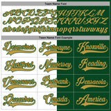 Custom Green Old Gold-White Split Fashion Hockey Lace Neck Jersey