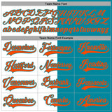 Custom Teal Orange-White Split Fashion Hockey Lace Neck Jersey