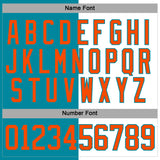 Custom Teal Orange-White Split Fashion Hockey Lace Neck Jersey