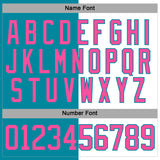 Custom Teal Pink-White Split Fashion Hockey Lace Neck Jersey
