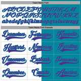 Custom Teal Purple-White Split Fashion Hockey Lace Neck Jersey