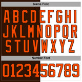 Custom Brown Orange-White Split Fashion Hockey Lace Neck Jersey