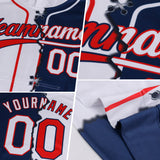 Custom Black Old Gold-White Split Ripped Pattern Baseball Pullover Sweatshirt Hoodie