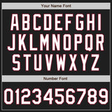 Custom Black White-Crimson Split Ripped Pattern Baseball Pullover Sweatshirt Hoodie