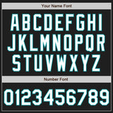 Custom Black White-Teal Split Ripped Pattern Baseball Pullover Sweatshirt Hoodie