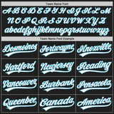 Custom Black White-Panther Blue Split Ripped Pattern Baseball Pullover Sweatshirt Hoodie