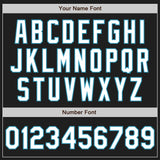 Custom Black White-Panther Blue Split Ripped Pattern Baseball Pullover Sweatshirt Hoodie