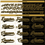 Custom Black Old Gold-White Split Fashion Hockey Lace Neck Jersey