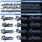 Custom Black Light Blue-White Split Fashion Hockey Lace Neck Jersey