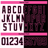 Custom Black Pink-White Split Fashion Hockey Lace Neck Jersey