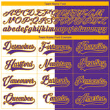 Custom Purple Gold-White Split Fashion Hockey Lace Neck Jersey
