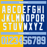Custom Royal Light Blue Yellow-White Split Fashion Hockey Lace Neck Jersey