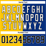 Custom Royal Black Yellow-White Split Fashion Hockey Lace Neck Jersey
