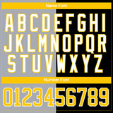 Custom Black Yellow Gray-White Split Fashion Hockey Lace Neck Jersey