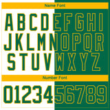 Custom Kelly Green Gold-White Split Fashion Hockey Lace Neck Jersey