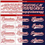 Custom Navy Red-White Split Fashion Hockey Lace Neck Jersey