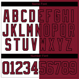 Custom Crimson Black-White Split Fashion Hockey Lace Neck Jersey