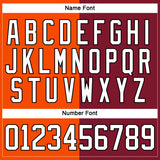Custom Crimson White Orange-Black Split Fashion Hockey Lace Neck Jersey