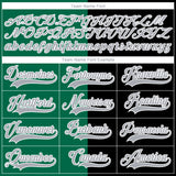 Custom Black Gray Kelly Green-White Split Fashion Hockey Lace Neck Jersey