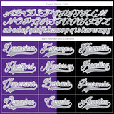 Custom Black Gray Purple-White Split Fashion Hockey Lace Neck Jersey