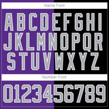Custom Black Gray Purple-White Split Fashion Hockey Lace Neck Jersey