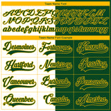Custom Green Gold-White Split Fashion Hockey Lace Neck Jersey