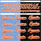 Custom Black Orange Powder Blue-White Split Fashion Hockey Lace Neck Jersey