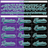 Custom Black Teal Purple-White Split Fashion Hockey Lace Neck Jersey